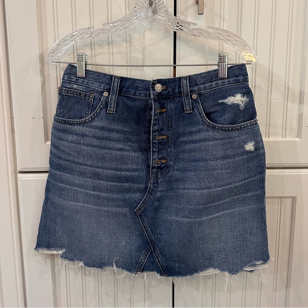 Madewell Rigid Denim A-Line Mini Skirt in Hughes Wash Size 30